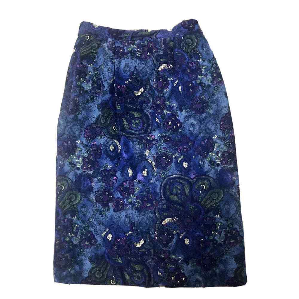 VINTAGE Collections by Michelle Stuart Skirt 100% Silk Purple and Blue Size 4
